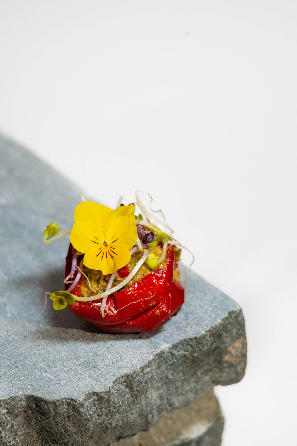 Poivron rouge rôti farci